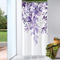 Gibelle Small Stall Shower Curtain 36 x 72, Narrow Purple Floral Shower Curtain for Bathroom, Watercolor Plant Eucalyptus Leaves