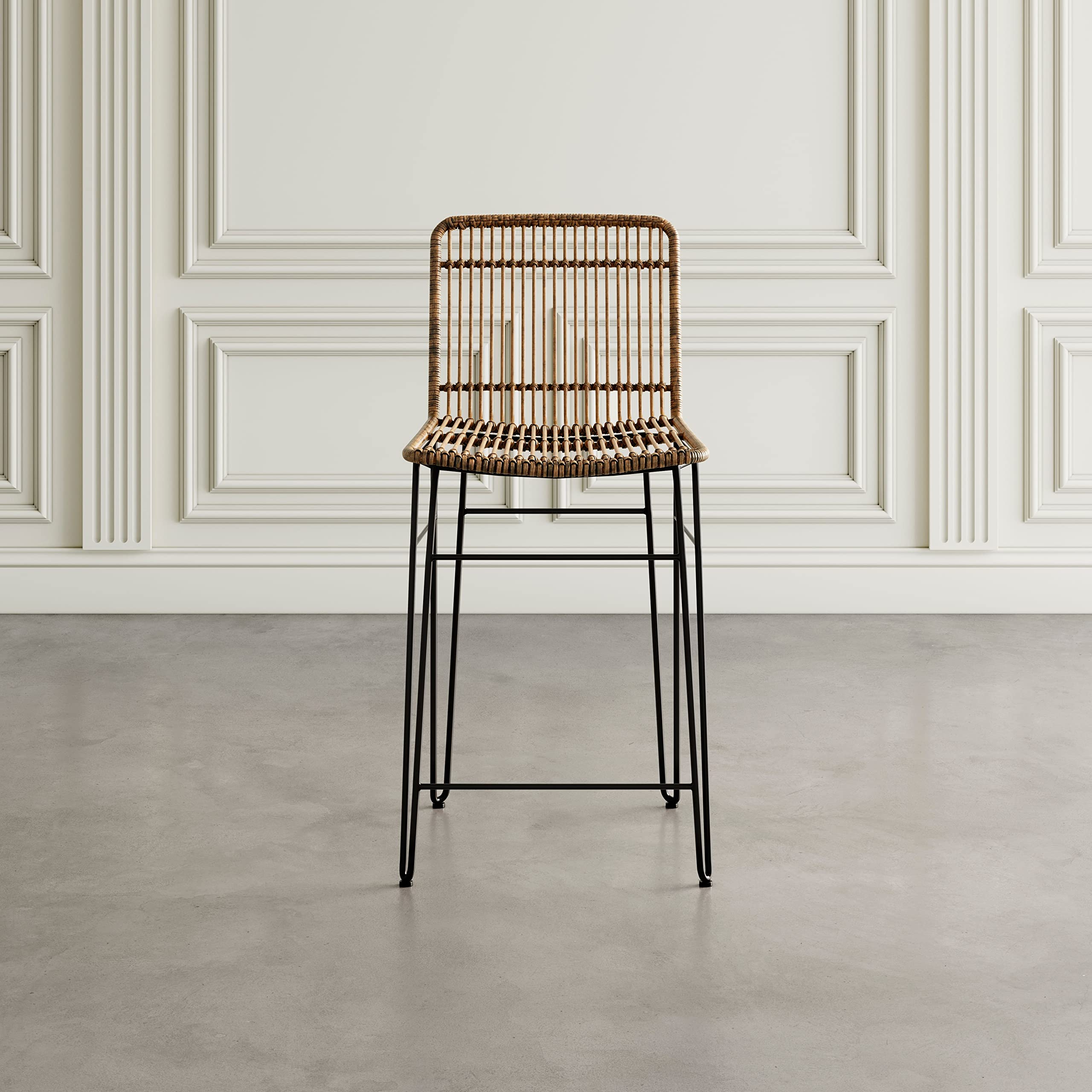 Jofran Inc. Weaver Hairpin Rattan Counter Barstool (Set of 2)