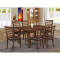 East West Furniture Noml7-Mah-Lc 7 Pc Small Table Set - Kitchen Table With Leaf And 6 Kitchen Dining Chairs