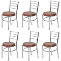 Goyalson Ergonomic Dining Home Chair Hotel Restaurant Chair With Steel (6 Brown, Standard)
