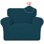 Easy-Going Stretch Jacquard Chair Couch Cover, 1-Piece Soft Sofa Cover, Sofa Slipcover With Anti-Slip Foams, Washable Furniture Protector For Kids, Pets (Chair, Deep Teal)