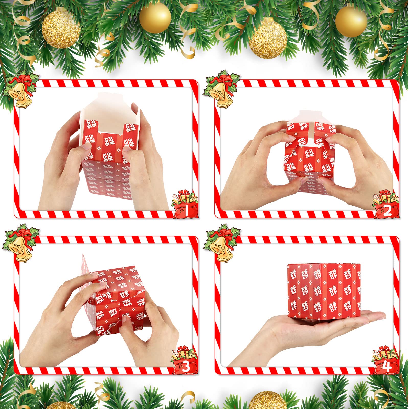 Gwhole Christmas Advent Calendar 2024, 24 Days Diy Countdown To Christmas Boxes With 1-24 Number Stickers Kit For Kids, Boys, Gi