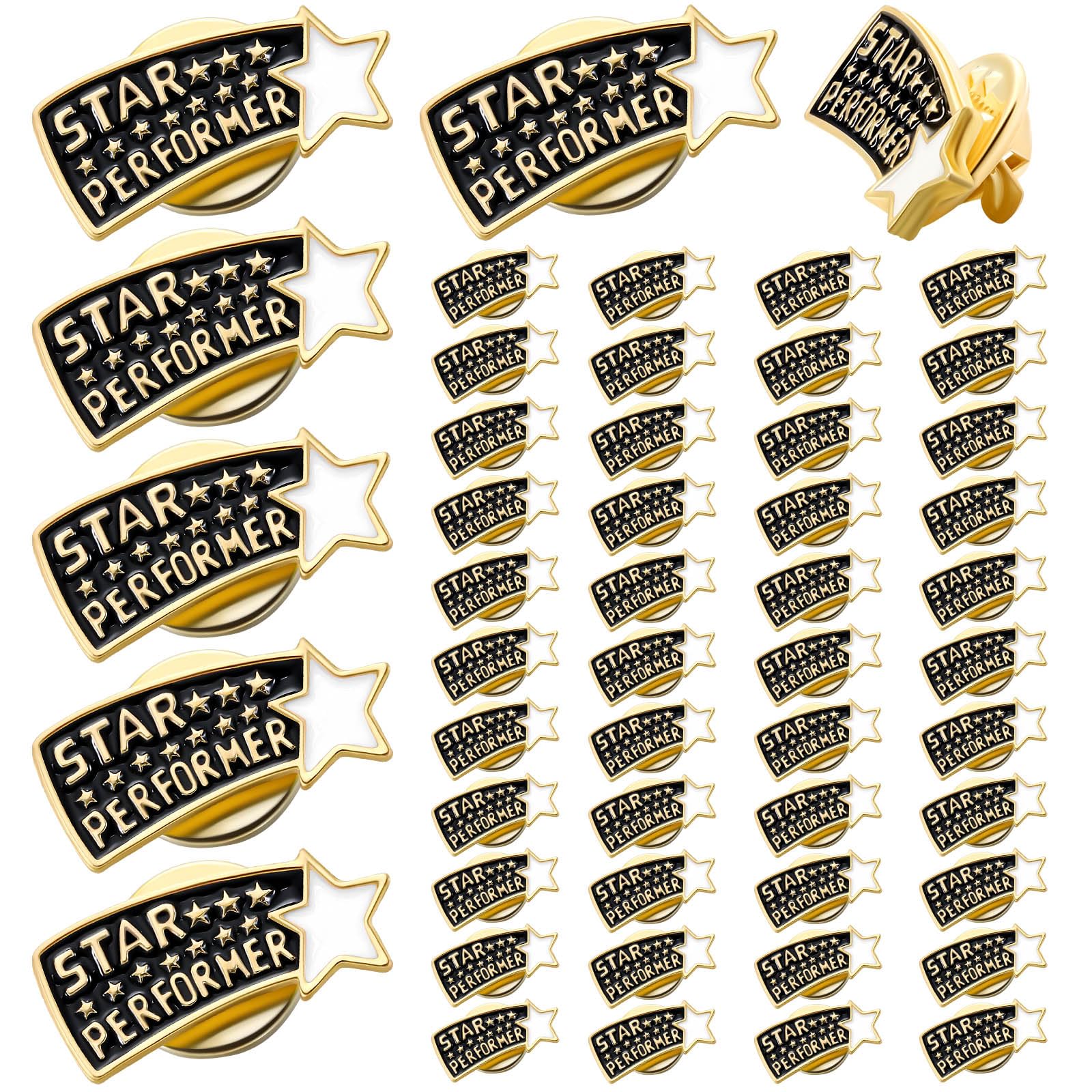 Tondiamo 50 Awards Gifts Star Performer Lapel Pins Employee of The Month Recognition Volunteer Star Pins Employee Volunteer Admi