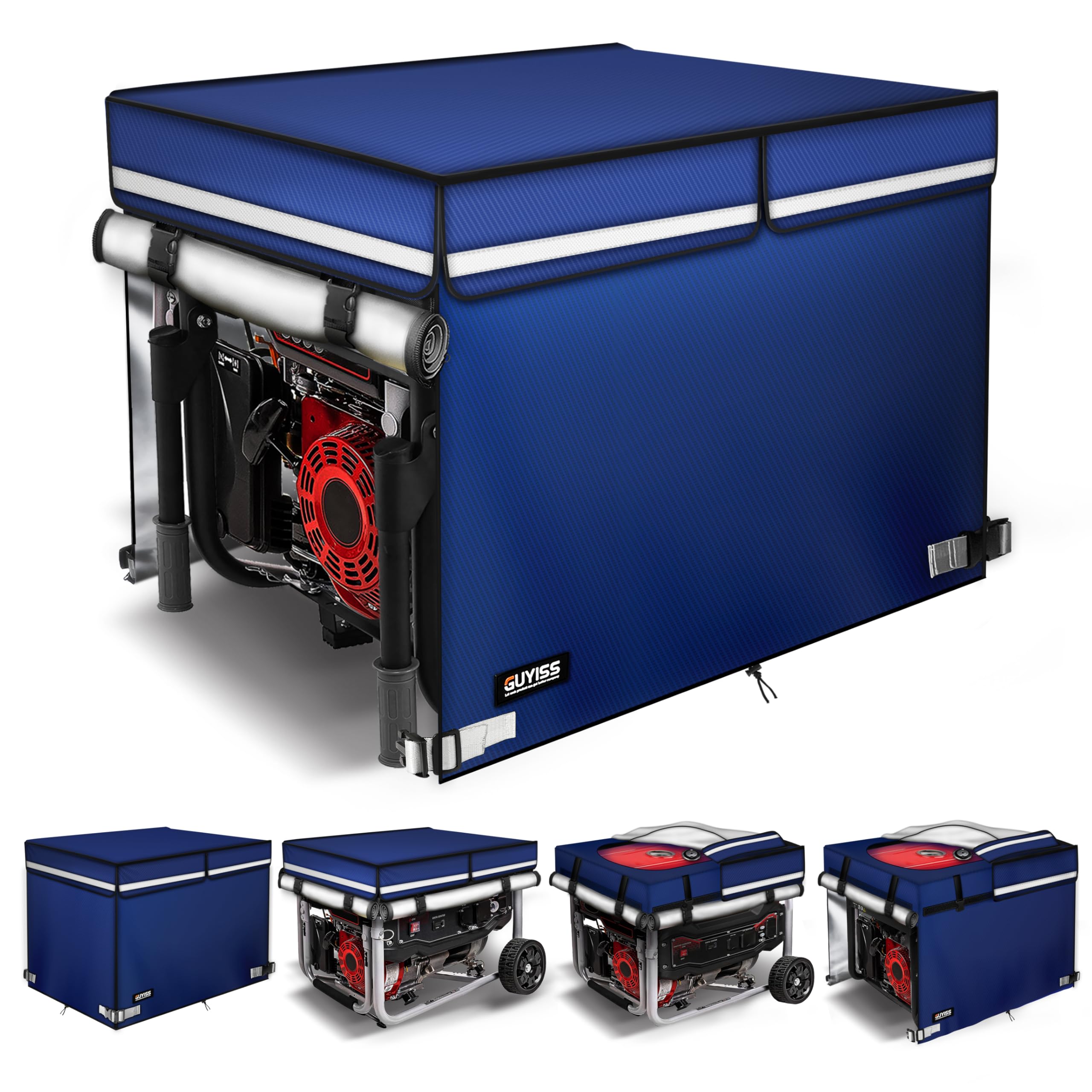 2025 Upgrade 900D+210D Heavy Duty Thicken Fabric. Guyiss Generator Covers While Running. 360 All-Round Double-Layer Protection.