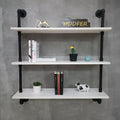 HDDFER Industrial Pipe Shelving Rustic White Pipe Wall Shelves Industrial Bathroom Shelves with Wood Planks Industrial Floating 