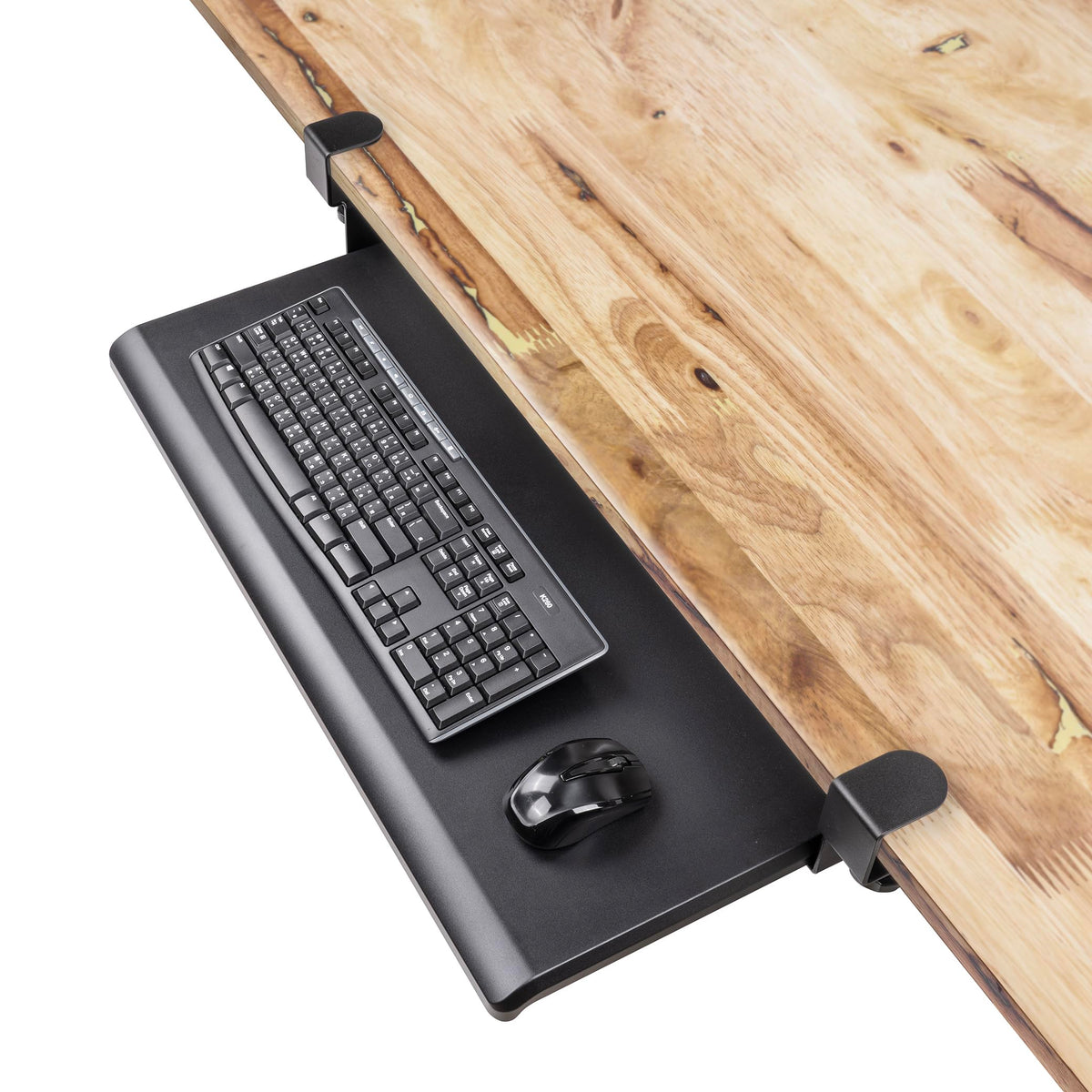 Eho Clamp-On Under Desk Keyboard Tray Underdesk Extender Table Attachment Keyboard Drawer, Adjustable Keyboard Tray - Large Size