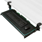 Vivo Large Height Adjustable Under Desk Keyboard Tray With Rgb Led Light Mouse Pad, C-Clamp Mount, 27 (33 Including Clamps) X 11
