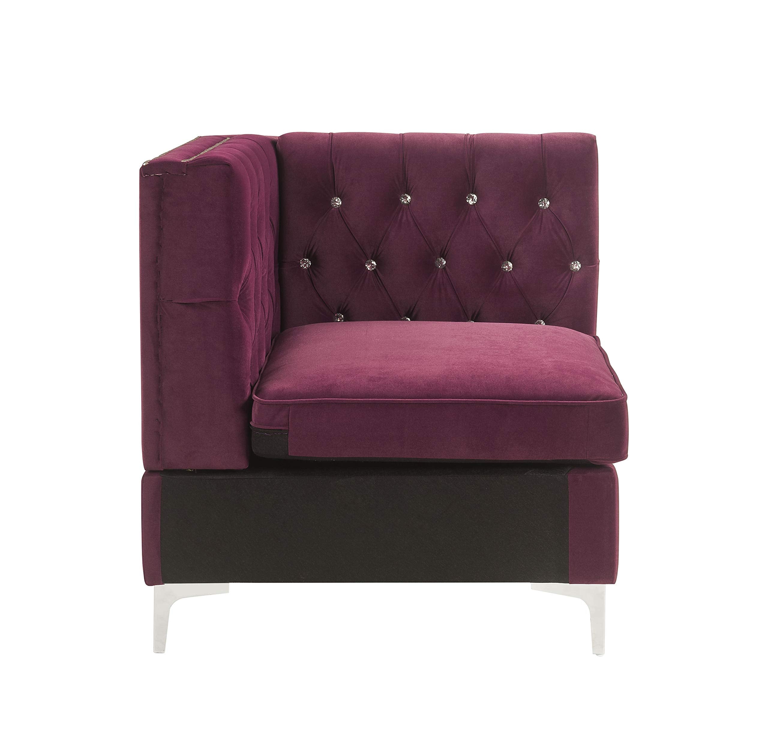 Acme Furniture Jaszira Modular - Wedge in Burgundy Velvet