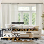 Shineland 90 Inch Curtains Long,Extra Wide Blackout Thick Linen Pinch Pleated Black Block Out Farmhouse Curtains For Living Room Bedroom 2 Panels Set