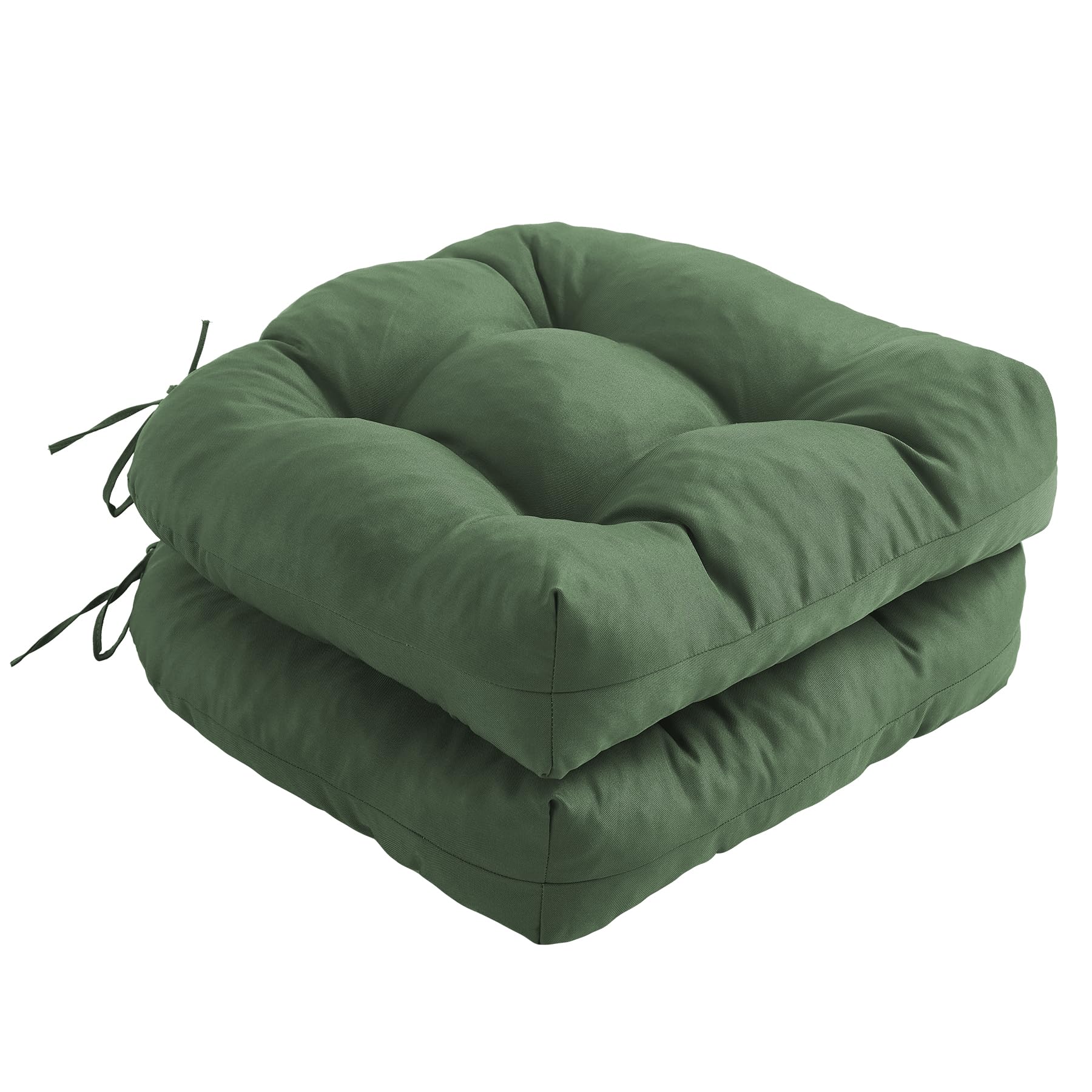 Ipynbap Outdoor Chair Cushions Set Of 2, Patio Furniture Cushions For Wicker Chair, 17X17 Tufted Outdoor Seat Cushions With Ties