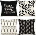 Ycoll Pillow Covers 22X22 Modern Sofa Throw Pillow Cover, Decorative Outdoor Linen Fabric Pillow Case For Couch Bed Car (Black,