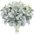 Jexine 15 Pcs Artificial Lambs Ear Greenery Stems Faux Branches for Weddings Bouquets Picks Rustic Wedding Centerpiece Artificia