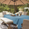 Youngseahome Outdoor Tablecloth Wrinkle-Free Stain Resistant Waterproof Polyester Fabric Table Cover With Zipper Umbrella Hole For Picnic/Party/Dinner/Patio Garden(60×84Inch,Zippered,Water Blue)