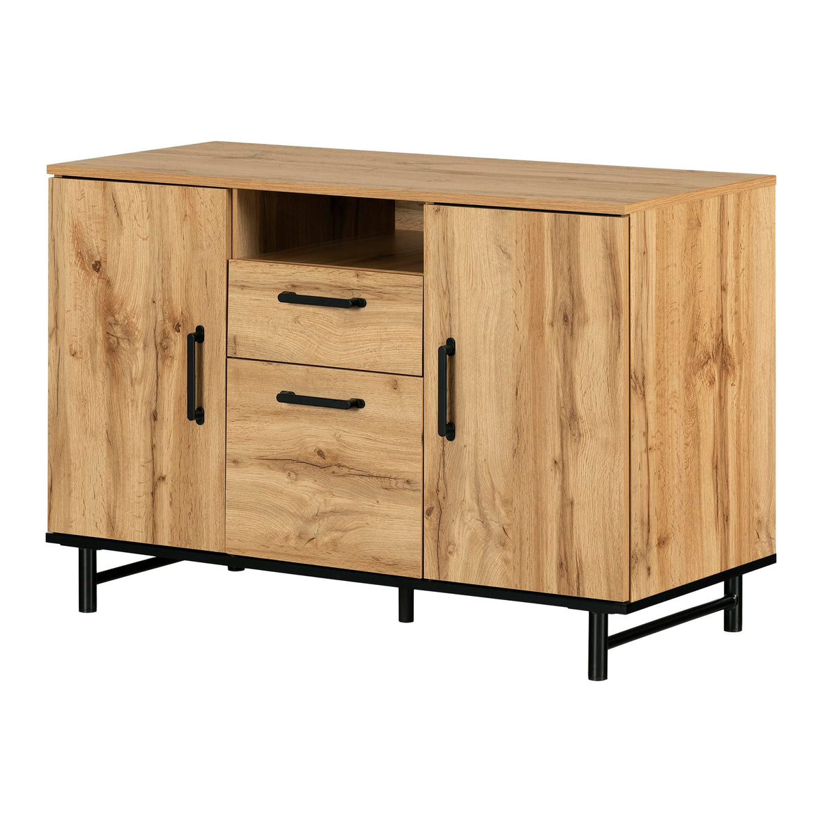 South Shore Ezra Credenza Nordik Oak, Contemporary