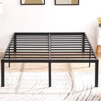 Vecelo 18 Inch Full Metal Platform Tall Bed Frame,Heavy Duty Steel Slat/Easy Assembly Mattress Foundation/No Box Spring Needed