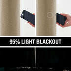Brown Linen Full Blackout Curtains For Bedroom Thermal Insulated Energy Saving Window Panels Farmhouse Burlap Texture Drapes For