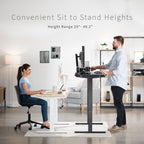 Vivo Electric Dry Erase 60 X 24 Inch Standing Desk Workstation, Memory Controller Height Adjustment, 1B Series, Whiteboard Top Black Frame, Desk-Kit-1B6We