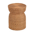 Kate and Laurel Thatch Modern Woven Rattan Round Storage Side Table, 17 x 17 x 21, Natural Rattan, LiftTop End Table for Use as