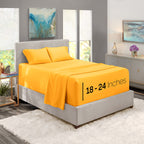 Nestl Extra Deep Pocket Sheets - Fits Mattress 18-24 Inches Deep, Extra Deep Pocket Full Size Sheets Sets, 4 Piece Full Size Sheets, Full Sheets Deep Pocket, Yellow Sheets