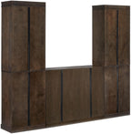 Crosley Furniture Stanton 3-Piece Sideboard Buffet Cabinet and Glass Door Kitchen Storage Pantry Set, Coffee