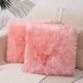 Excluding Insert Faux Fur Sheepskin Square Pillow Cover 2 Pcs Super Soft Fluffy Cushion Plush Pillow Case New Luxury Series Livi