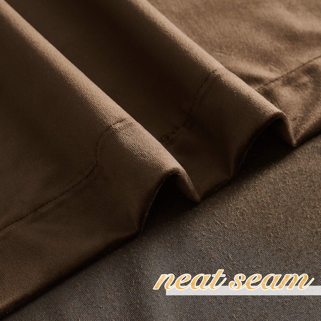 Nicetown Thermal Insulated Brown Velvet Curtains, Sound Reducing Heavy Matt Solid Room Darkening Drapes/Panels For Holiday (2 Pa