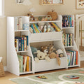FOUCSSOMEI Kids Bookshelf and Toy Storage Organizer with Large Toy Box