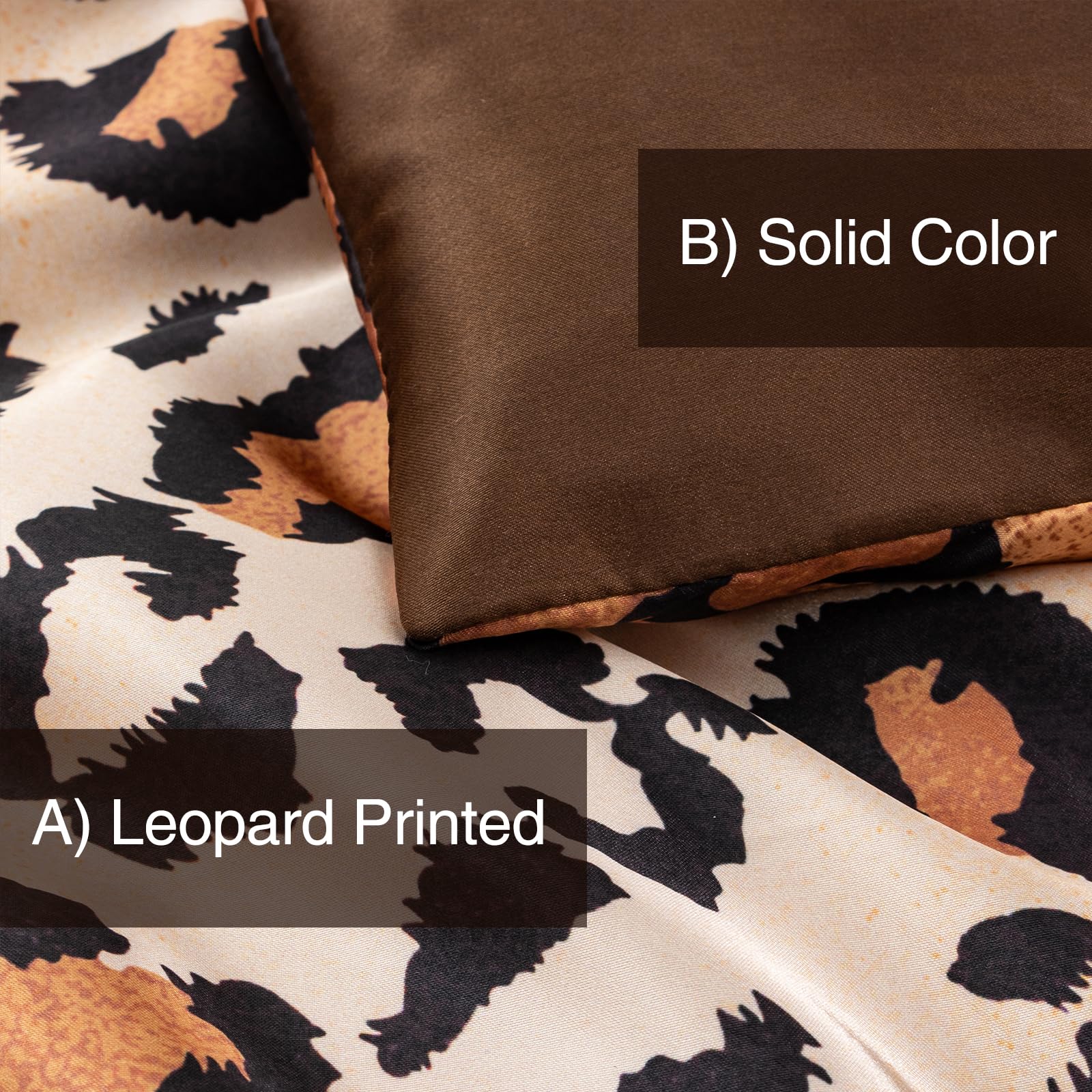 A Nice Night Leopard Printed,Coffee Brown Satin Silky Soft Quilt Sexy Luxury Super Soft Microfiber Comforter Quilt Bedding Comfo
