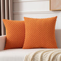 Kevin Textile 2 Packs 26X26 Pillow Covers Euro Pillow Covers With Stripe Pattern Big Throw Pillow Covers For Couch Bedroom Orange 66X66 Cm