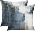 Emvency Set Of 2 Blue White And Gray Throw Pillow Covers Modern Abstract Painting Decorative Sofa Pillow Cases Home Decor Standa