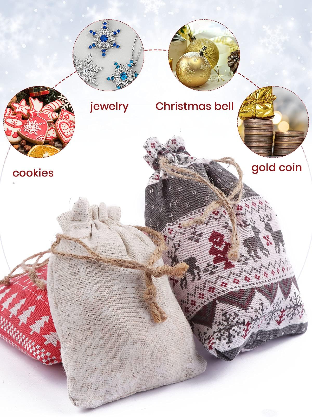 Kalolary Christmas Advent Calendar Bags 24 Days Countdown Calendar Burlap Bags Drawstring Gift Bags For Adults And Kids Diy Cand