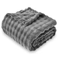 Sochow Grey Bubble Fleece Blanket For Couch, Super Soft Cozy Cute Throw Blanket For Women, Decorative Fuzzy Flannel Blanket, 60