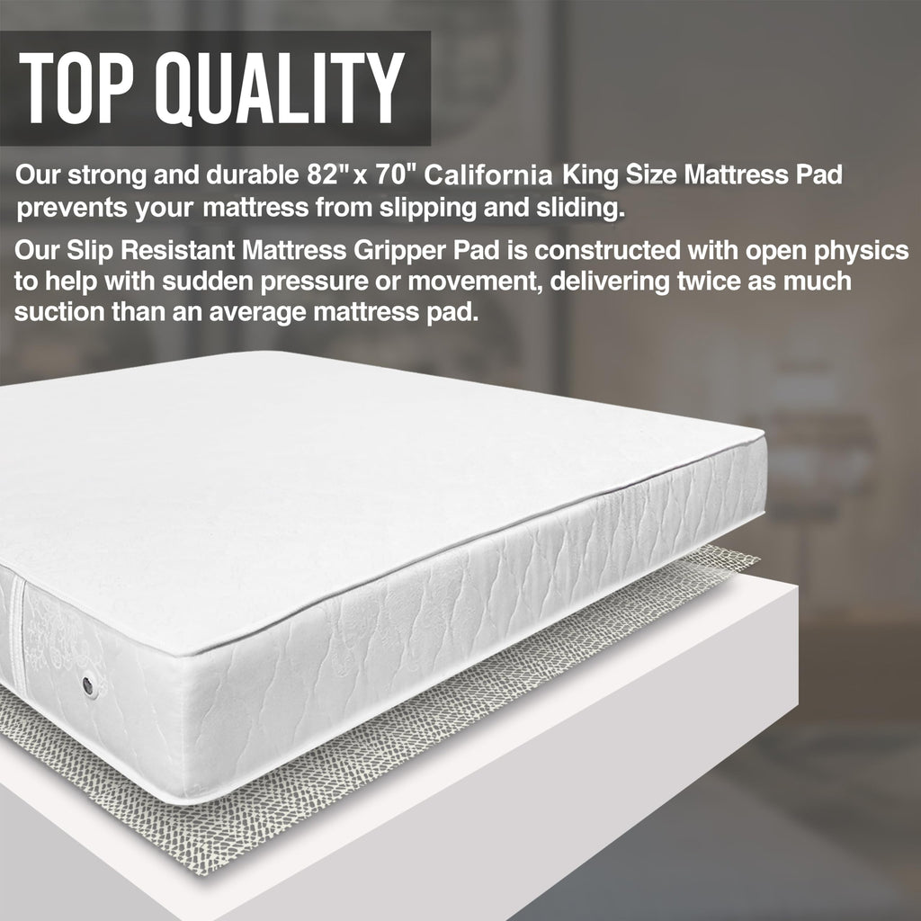 Nevlers 82''X70'' California King Anti Slip Mattress Gripper | Pvc Non Slip Mattress Pad King | Mattress Slide Stopper King For