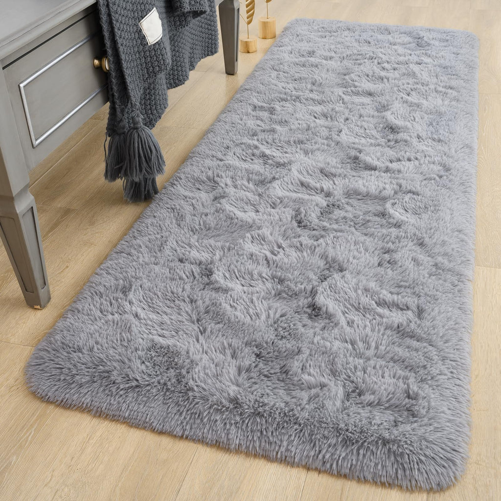 Detum Grey Runner Rug 2X6 Gray Rug For Bedroom Kitchen Bedside Hallyway Entryway Grey Runners Super Soft And Fluffy Carpets Wash