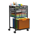 Rolling File Cart with 3 Storage Drawers, Under Desk Filing Cabinet with DIY Divider, Hanging File Folder Organizer on Wheels, F