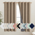 NICETOWN Burlap Vintage Open Linen Weave Flax Thermal Curtains, 100% Blackout Curtains 45 Long for Dining Room, Soundproof Windo