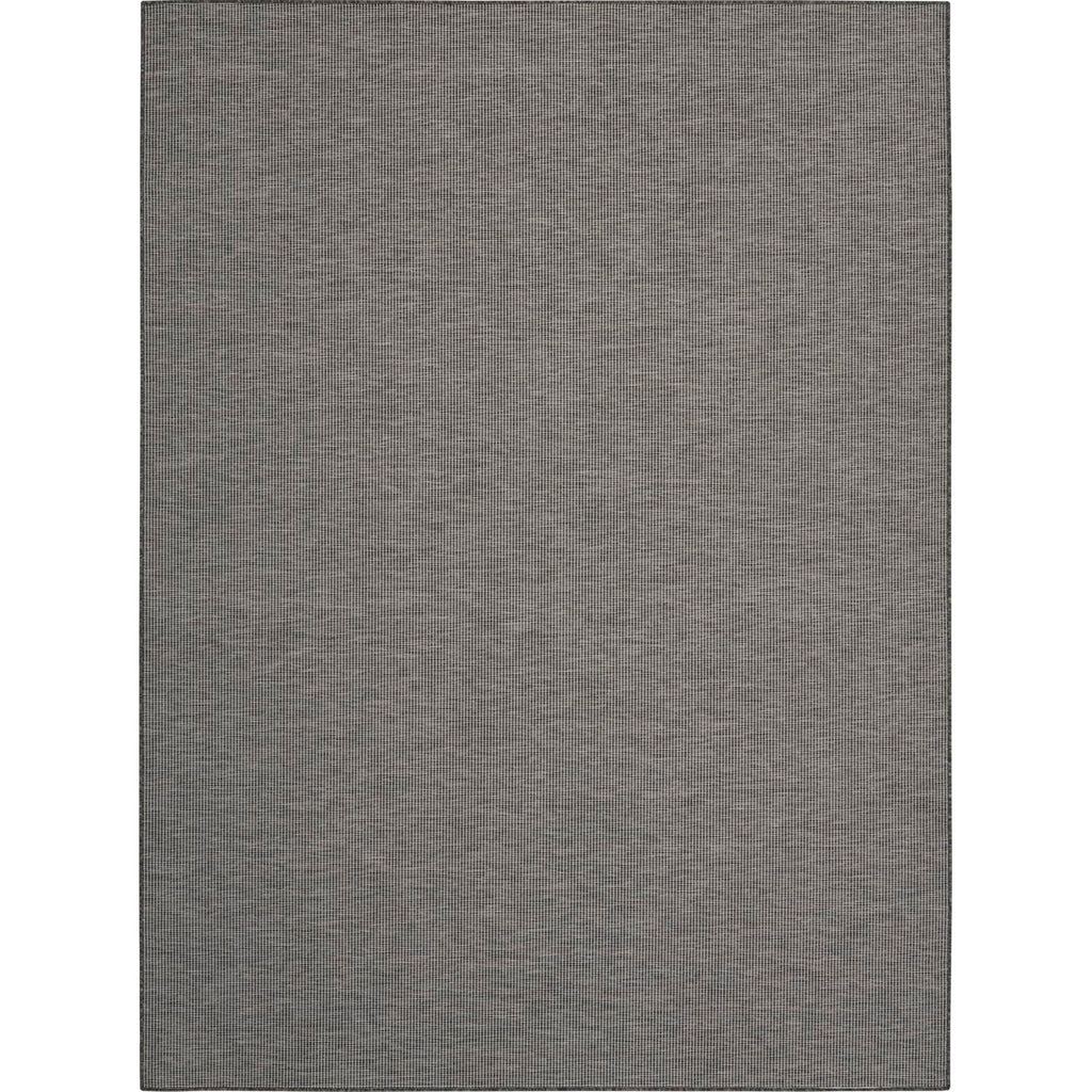 Nourison Positano Indoor-Outdoor Charcoal 9' X 12' Area Rug, Easy Cleaning, Non Shedding, Bed Room, Living Room, Dining Room, Ba