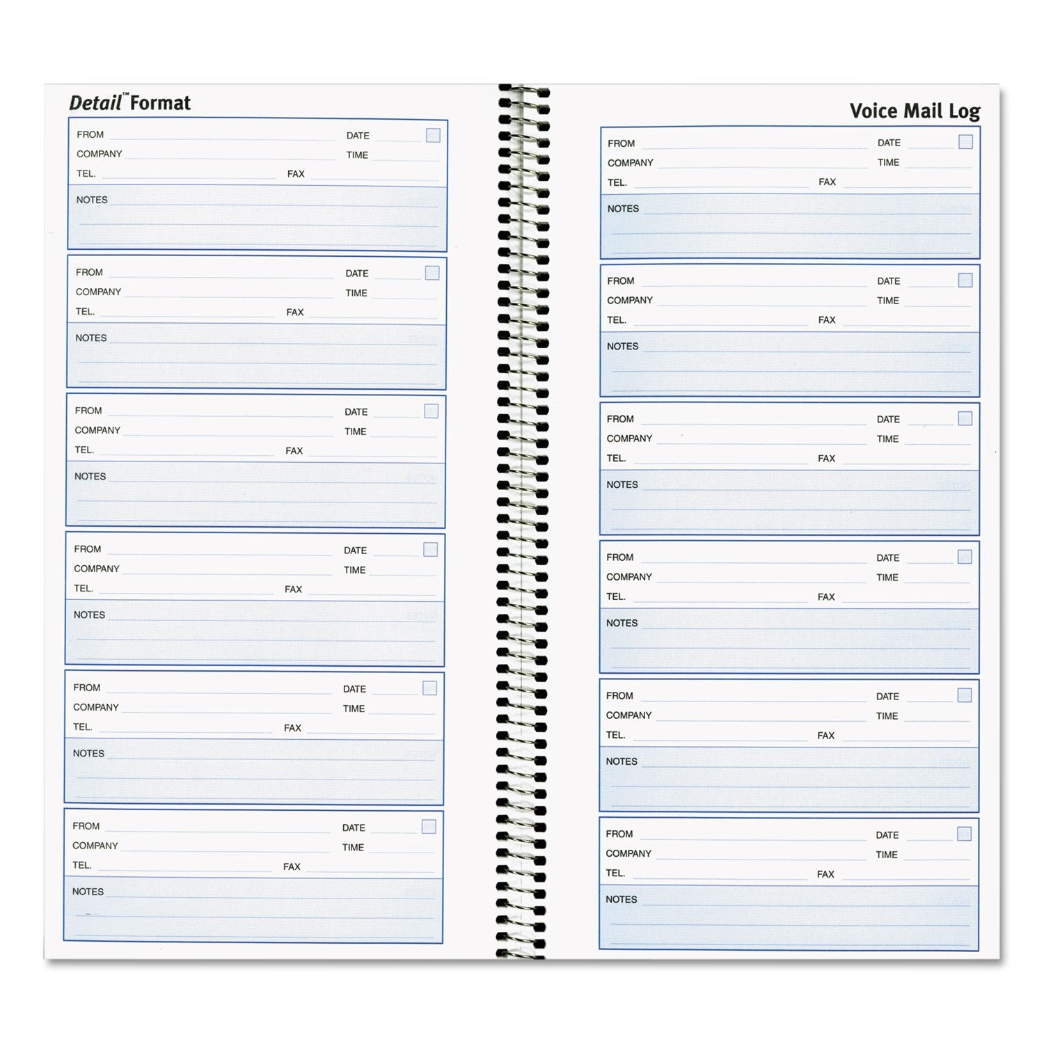 Rediform Detail Voice Mail Log, 10.625 X 5.625 Inches, 6 Per Page, 600 Messages (51113), White, Each