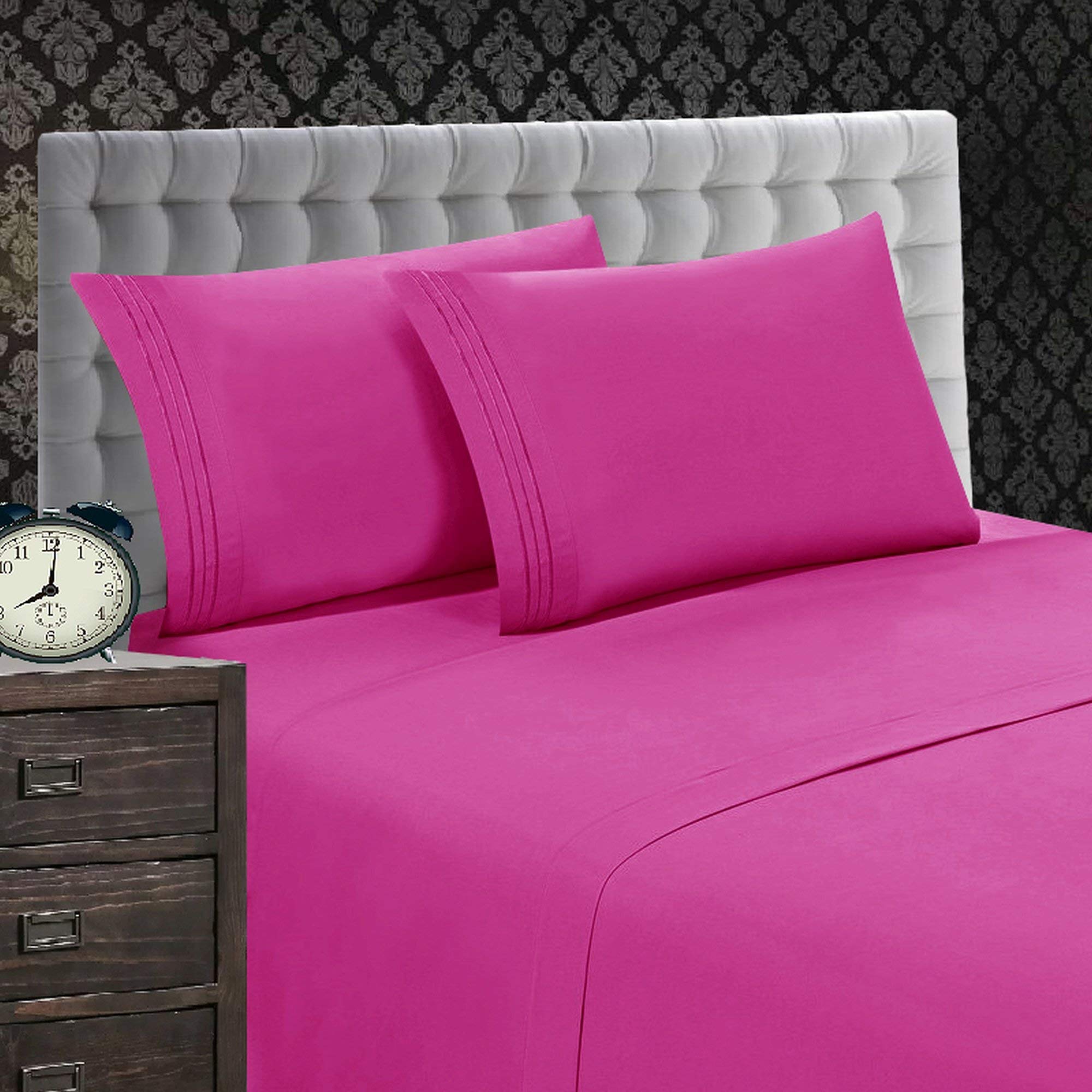 Elegant Comfort 1500 Premier Luxury Hotel Quality Softness Wrinkle and Fade Resistant 4-Piece Bed Sheet Set, Deep Pocket up to 1