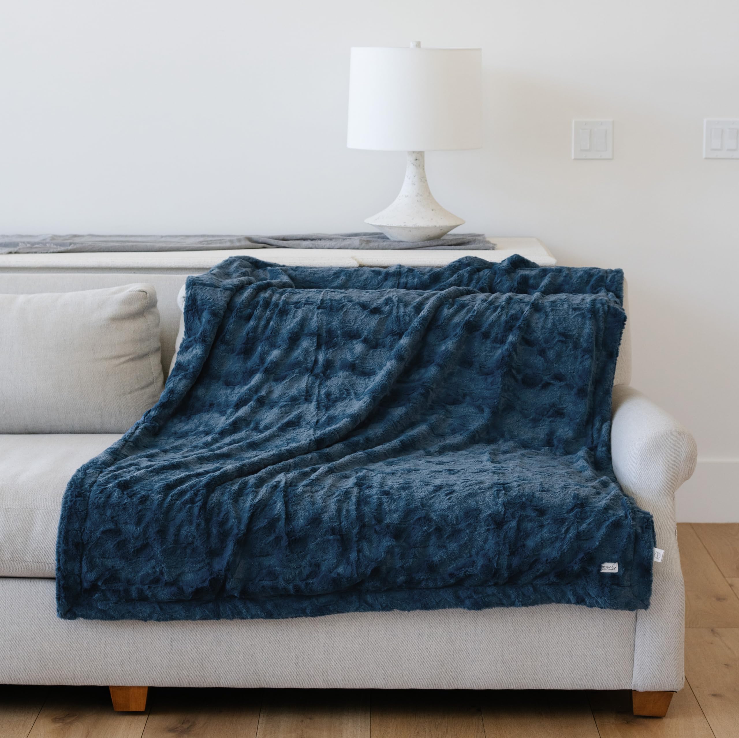Graced Soft Luxuries Throw Blanket Super Soft Warm Elegant Cozy Comfy Cozy Decorative Textured Faux Fur For Home, Bed, Couch, So