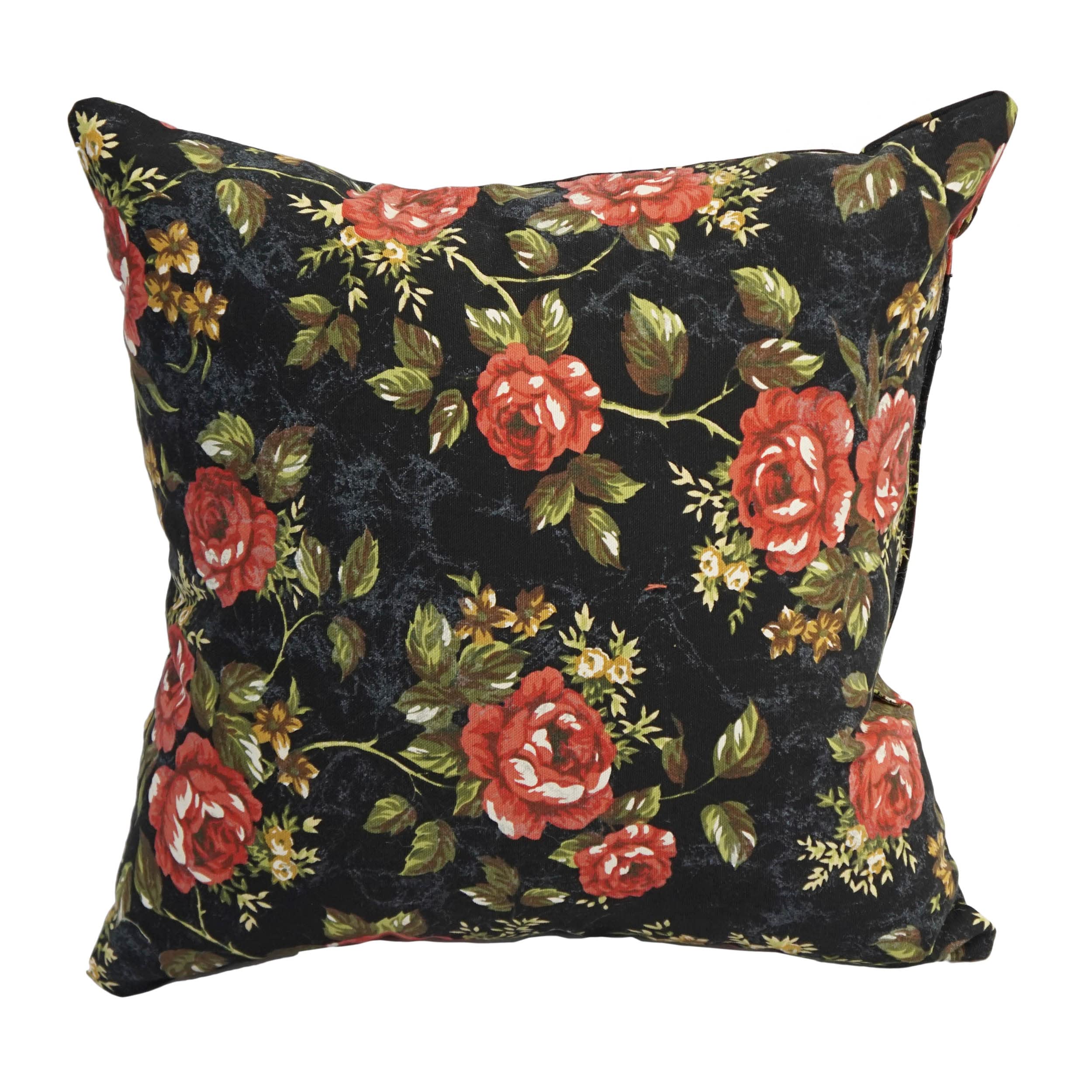 Blazing Needles Printed Throw Pillow, 17&quot;, Midnight Rose