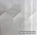 SLEEPBELLA Queen Comforter Set, 600 Thread Count Cotton, Reversible Light Gray & White Stripes, Down Alternative Bedding, 3 Pieces