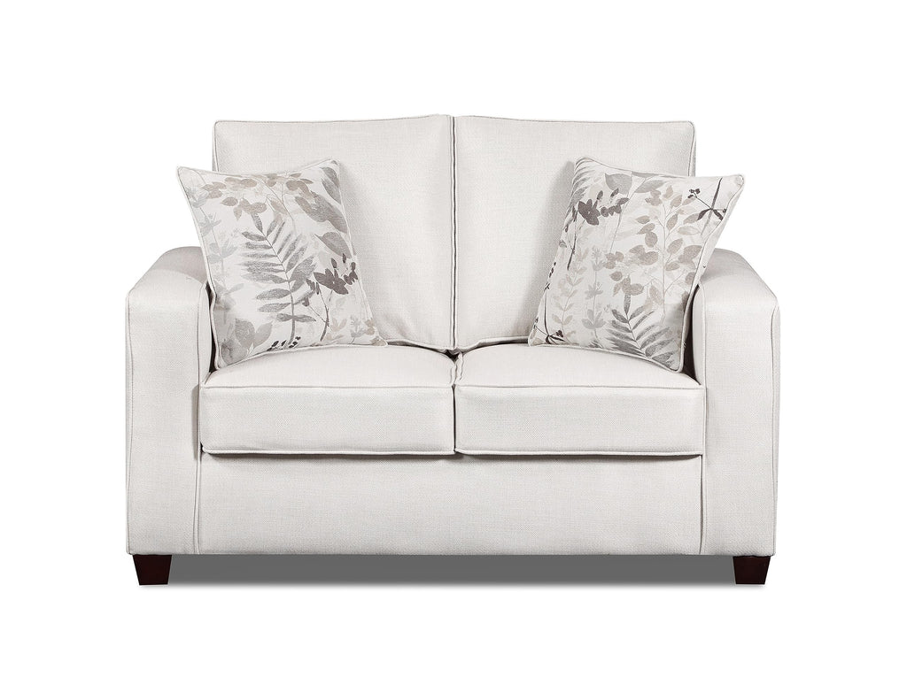 American Furniture Classics Relay Linen Loveseat with Two Throw Pillows Sofas, Soft Washed Cream Tweed