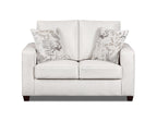 American Furniture Classics Relay Linen Loveseat with Two Throw Pillows Sofas, Soft Washed Cream Tweed