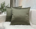 Aiking Home 24X24 Inches Faux Silk Square European Shams, Zipper Closure, Sage (Set Of 2)