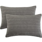 Phf 100% Cotton Waffle Pillowcases Queen Size, 2 Pack Soft Breathable Skin-Friendly Pillow Sham, Decorative Waffle Weave Pillow