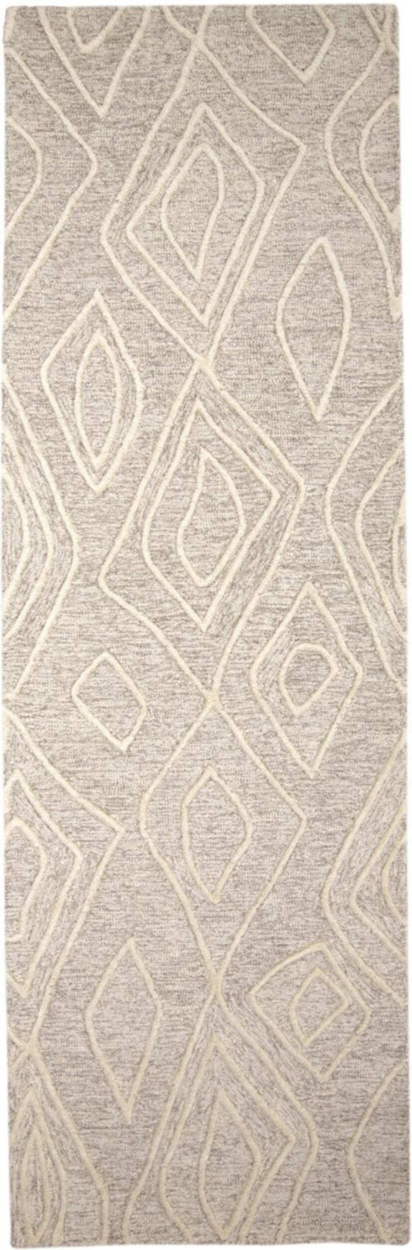 HomeRoots 511871 10 x 13 ft. Tan & Ivory Wool Geometric Hand Tufted Handmade Stain Resistant Rectangle Area Rug