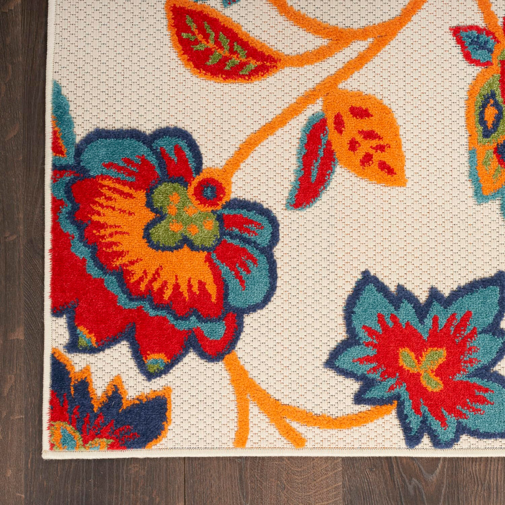 Nourison Aloha Indoor/Outdoor Modern Multicolor 9' X 12' Area Rug, Easy Cleaning, Non Shedding, Bed Room, Living Room, Dining Room, Kitchen (9X12)