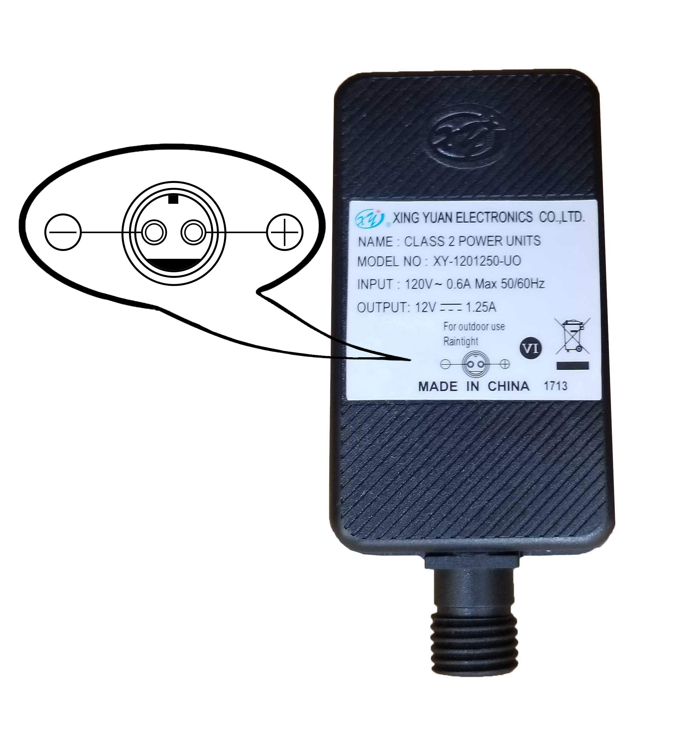 Replacement Yard Inflatable Adapter Power Supply Adaptor 12Vdc 1.25A 1250mA 1.25Amp UL or ETL Listed 12V for Home Lawn Yard Gard
