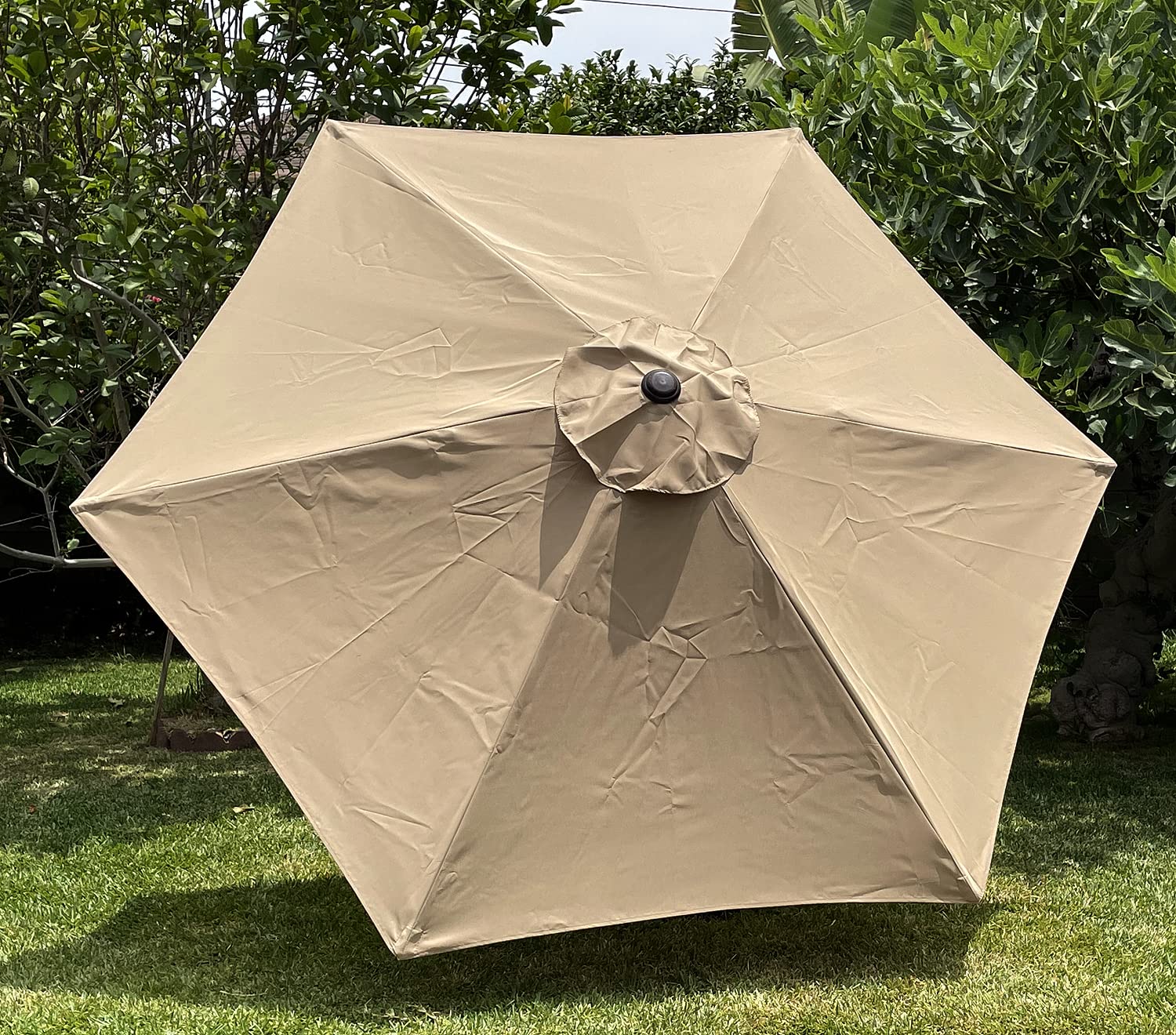 Bellrino Decor Replacement Strong & Thick Umbrella Canopy For 9Ft 6 Ribs (Canopy Only) (Light Coffee)